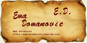 Ema Domanović vizit kartica